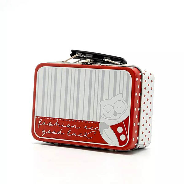 Metal Lunch Tin Box With Plastic Handle