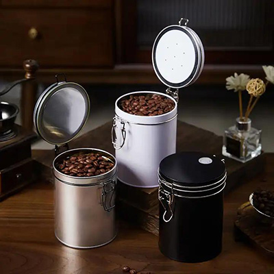 Airtight coffee tin container