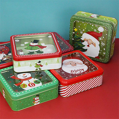 Rectangular gift tin case