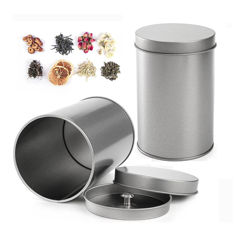 Tea tin canister with airtight double lid