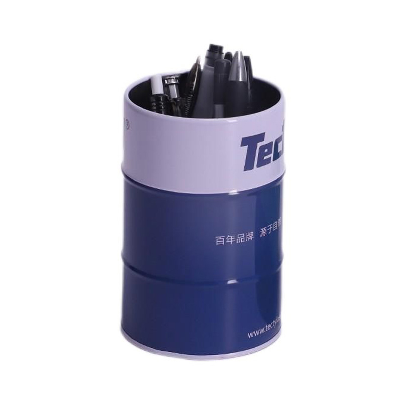 oil drum tin pencil holder