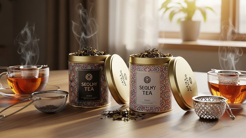 empty tea tin containers