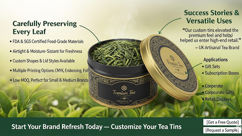 tea tin containers wholesale