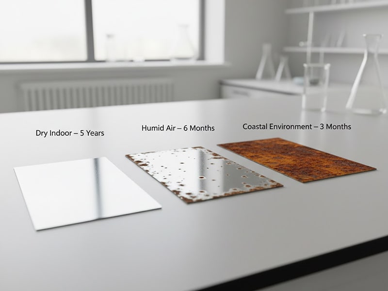 Tinplate Rust Progression in Different Environments