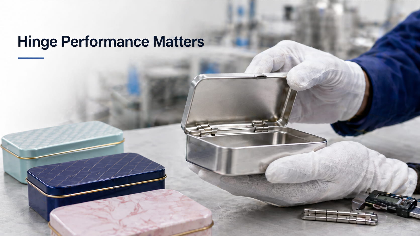 tin box with hinged lid factory