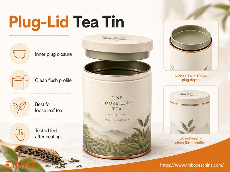 Plug-Lid Tea Tin