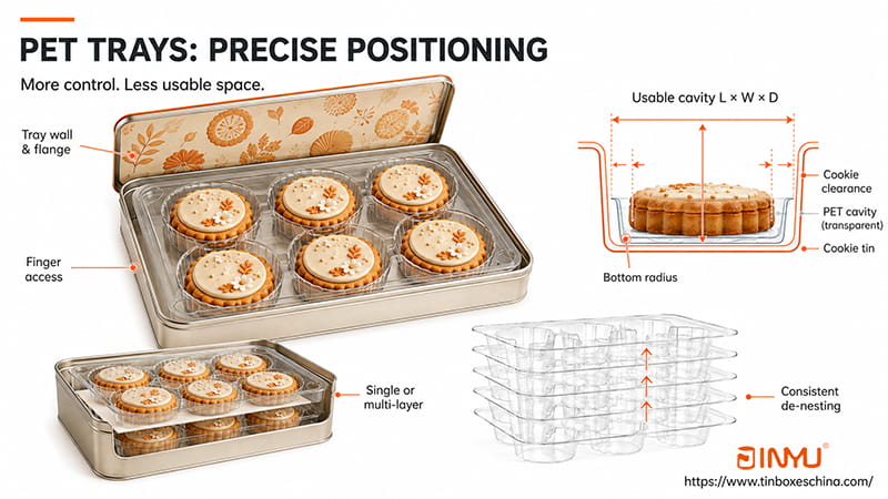 cookie tin box with PET trays