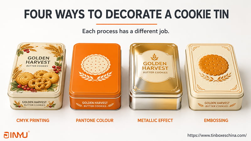 4 ways to decorate a cookie tin