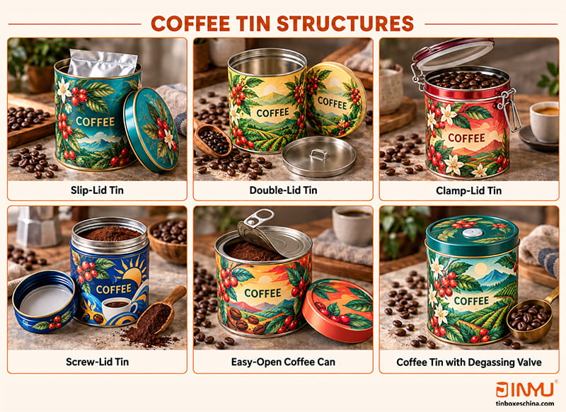 Coffee Tin Formats: Compare the Closures